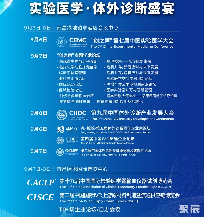 倒计时26天!CACLP2022中国检验医学暨输血仪器试剂展将于9月6-9日在南昌举办,观众预登记进行中!门票怎么领取 倒计时26天!CACLP2022中国检验医学暨输血仪器试剂展将于9月6-9日在南昌举办,观众预登记进行中!门票怎么领取