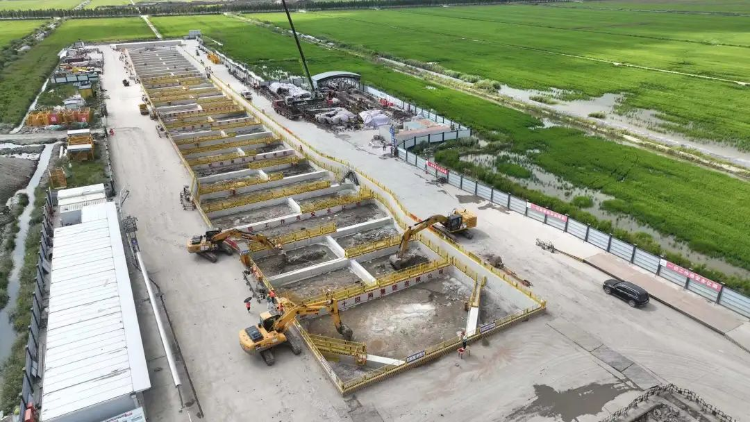 南汇支线5标东大公路站至临港综合区站明挖区间南区基坑开挖