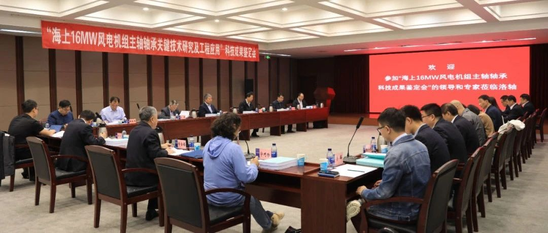 国际领先 | 洛轴“海上16兆瓦风电机组主轴轴承关键技术研究及工程应用”成果通过专家鉴定